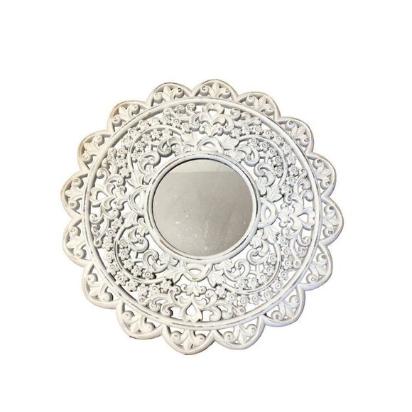 Crystal Art Gallery Decorative Mirror Lace Frame Wood - Picture 1 of 3